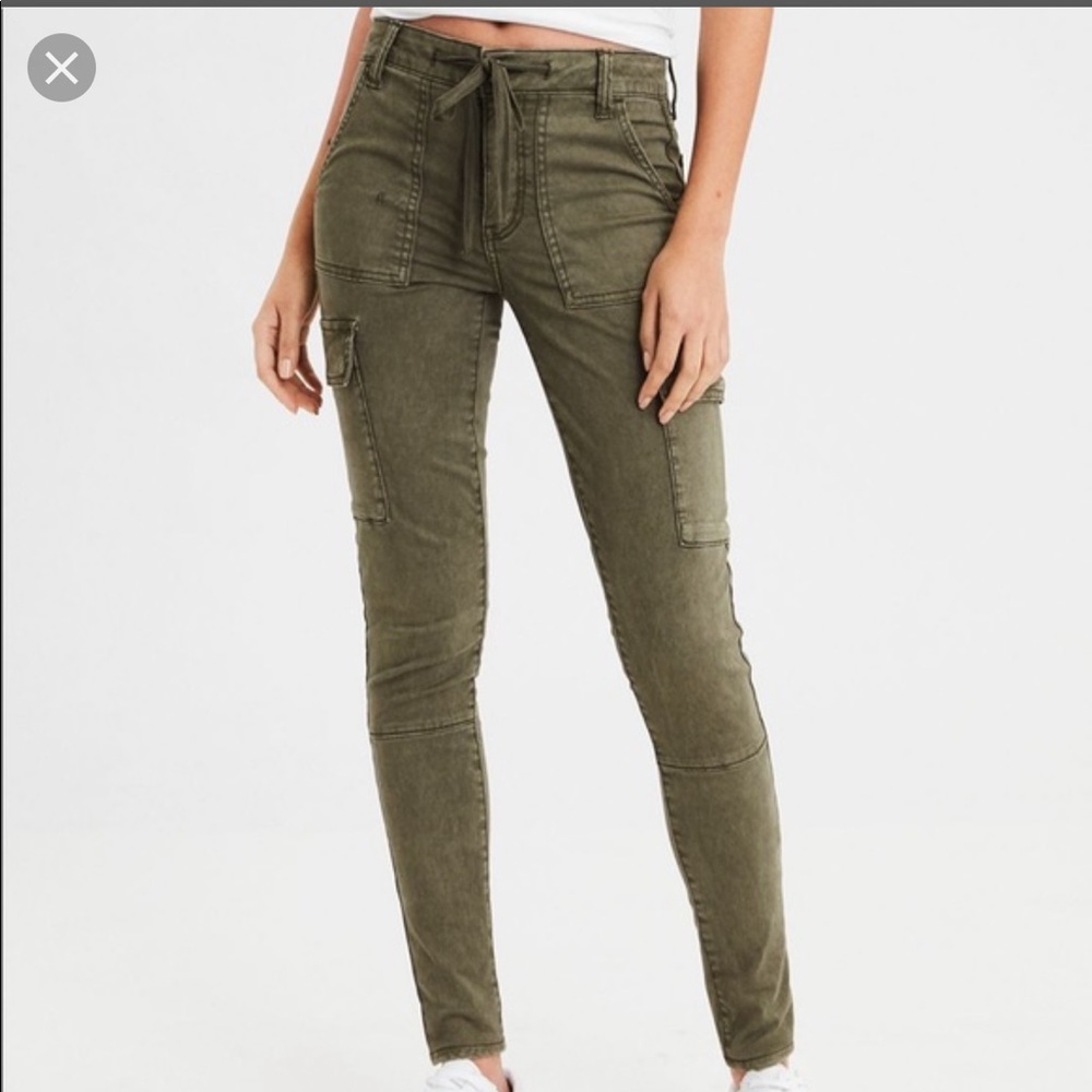 American Eagle super stretch skinny cargo jeggings